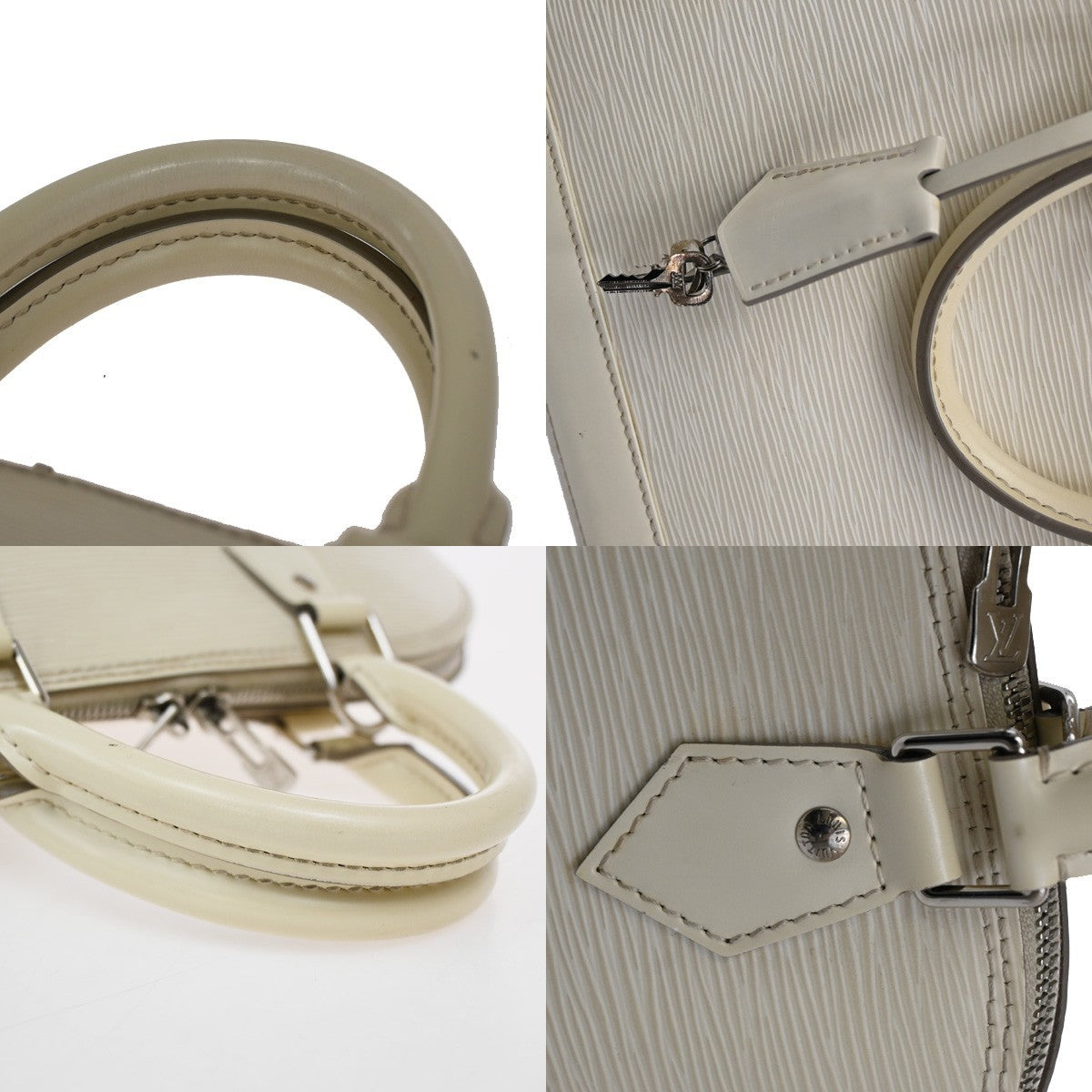 Louis Vuitton Alma Handbag Epi Leather, WHITE, LEATHER, Handbag