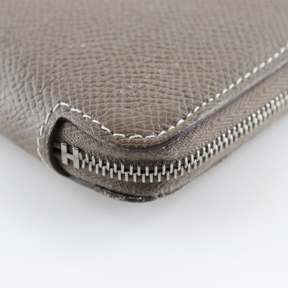 Hermes Azap Zip Around Wallet Epsom, GRAY, LEATHER, Wallets