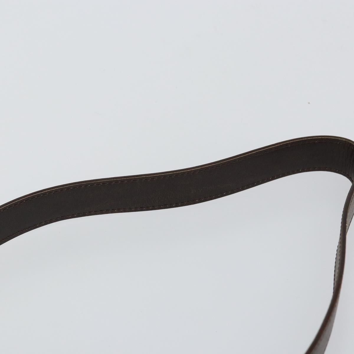 Celine Circle logo Leather, BROWN, LEATHER, Shoulder bag