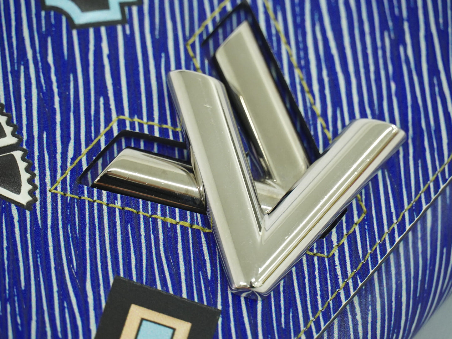 Louis Vuitton Twist Chain Wallet Epi Leather, BLUE, DENIM_JEANS, Shoulder bag