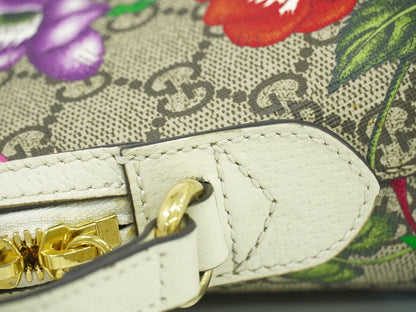 Gucci Ophidia Dome Shoulder Bag Flora GG Coated Canvas, BEIGE, CANVAS, Crossbody bag