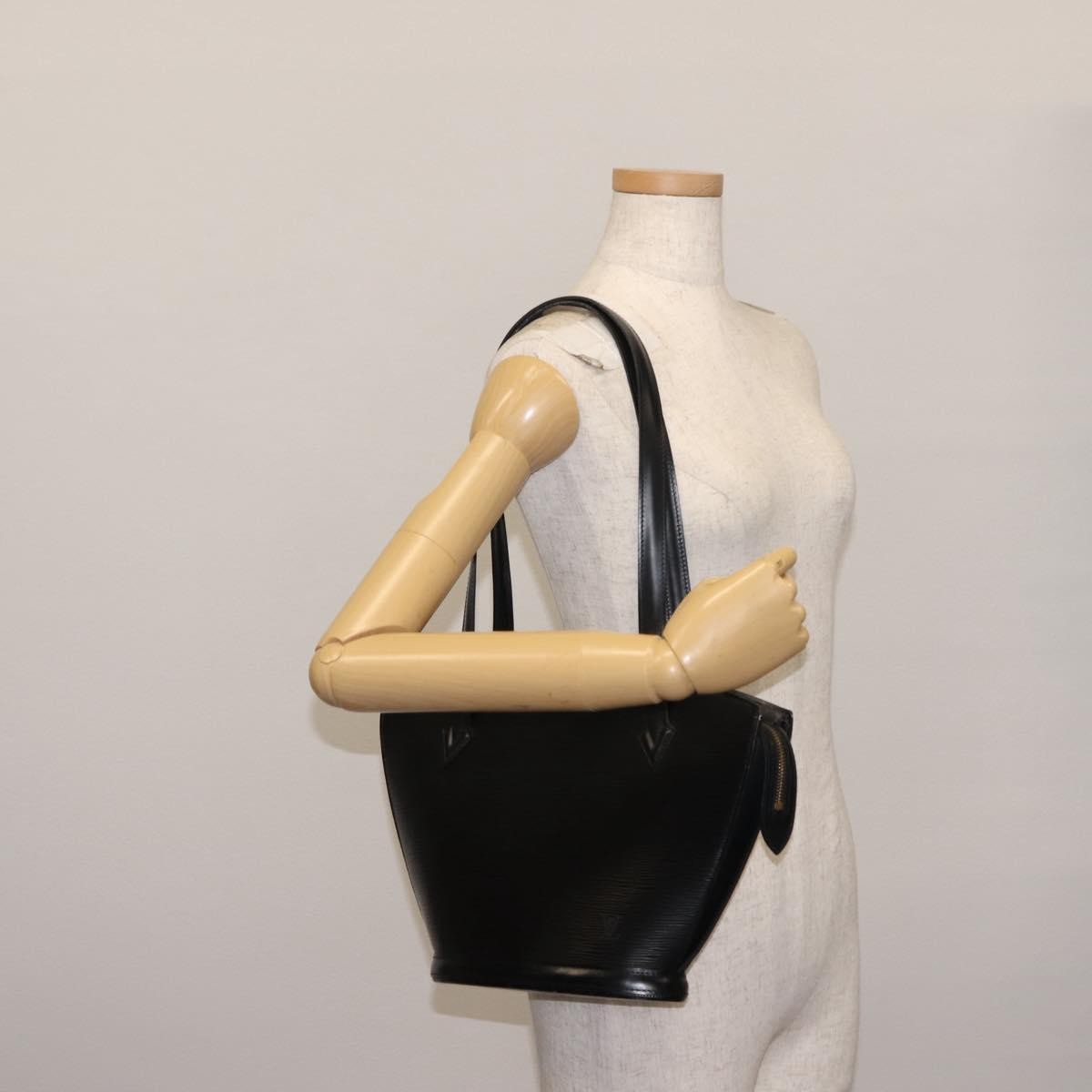 Louis Vuitton Saint Jacques Handbag Epi Leather, BLACK, LEATHER, Shoulder bag