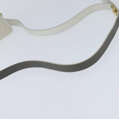 Christian Dior Vintage Honeycomb Flap Crossbody Bag Canvas and Leather, WHITE, CANVAS, Shoulder bag