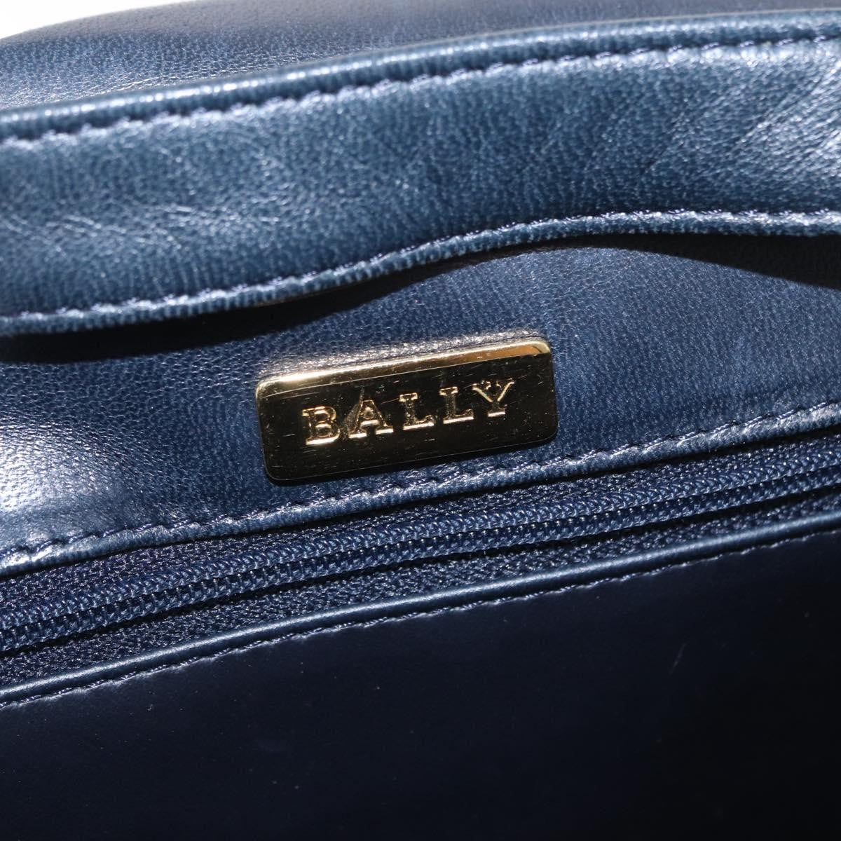 Bally Vintage Handbag Quilted Leather, NAVY, LEATHER, Handbag