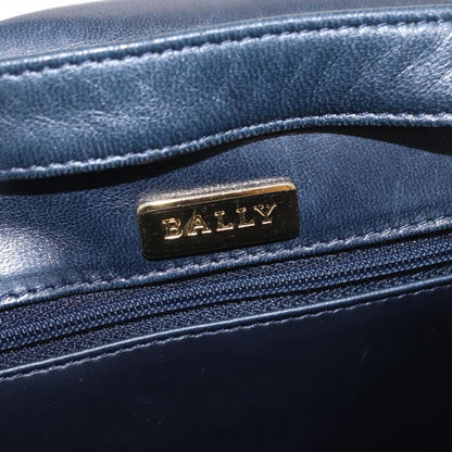 Bally Vintage Handbag Quilted Leather, NAVY, LEATHER, Handbag