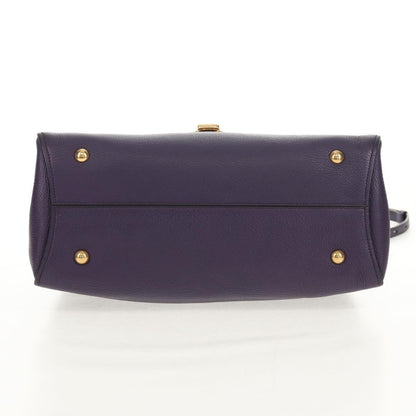 Salvatore Ferragamo Margot Satchel Leather, PURPLE, LEATHER, Handbag