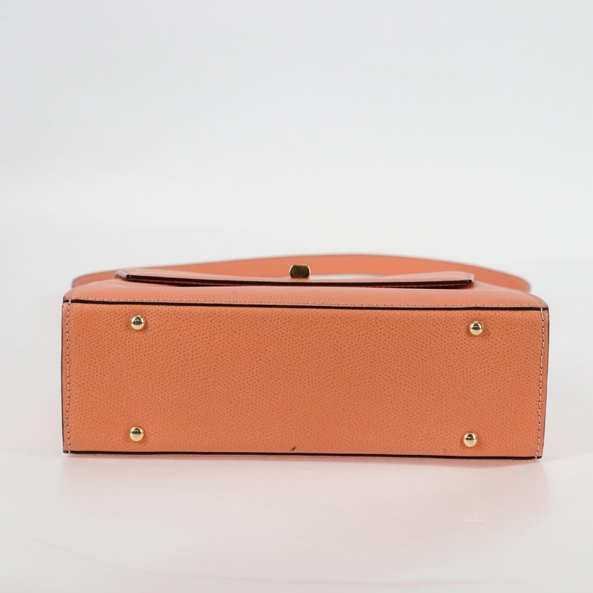 Celine Vintage Convertible Turnlock Top Handle Bag Leather, ORANGE, LEATHER, Handbag