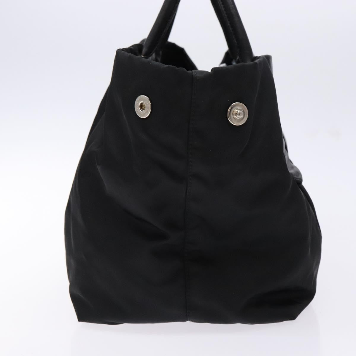 Prada Bow Tote Tessuto with Leather, BLACK, NYLON, Tote bag