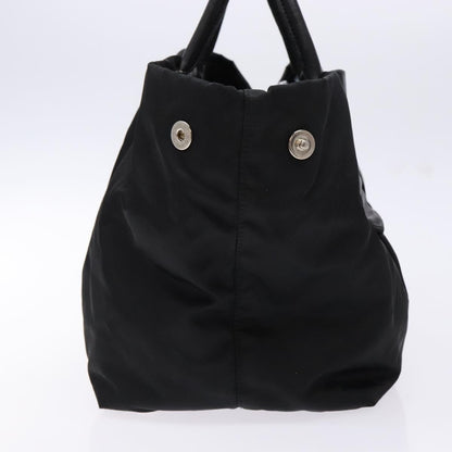 Prada Bow Tote Tessuto with Leather, BLACK, NYLON, Tote bag