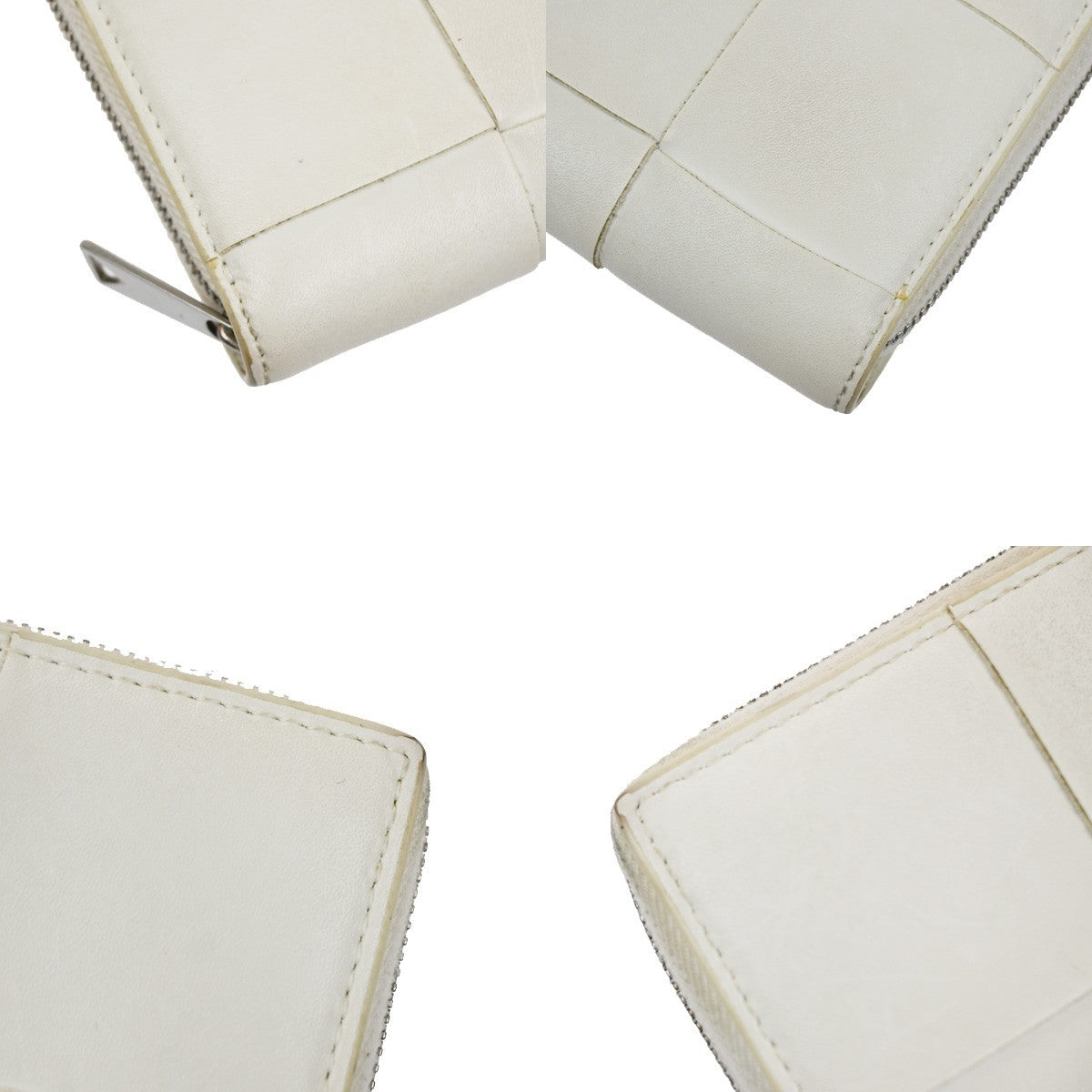 Bottega Veneta Cassette Zip Around Wallet Maxi Intrecciato Leather, WHITE, LEATHER, Wallets
