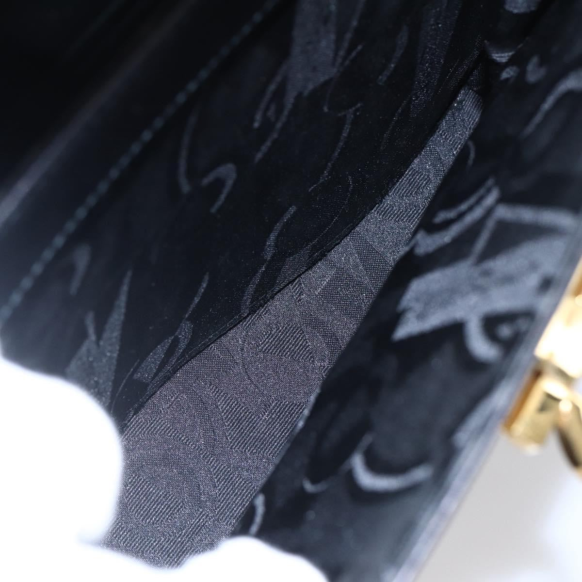 Salvatore Ferragamo Gancini handbag Leather, BLACK, LEATHER, Handbag