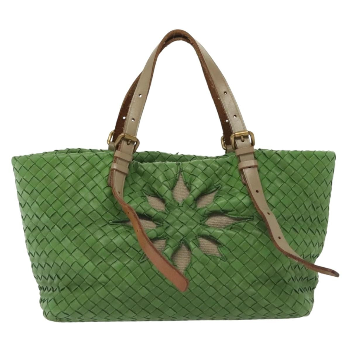 Bottega Veneta Intrecciato Leather, GREEN, LEATHER, Handbag