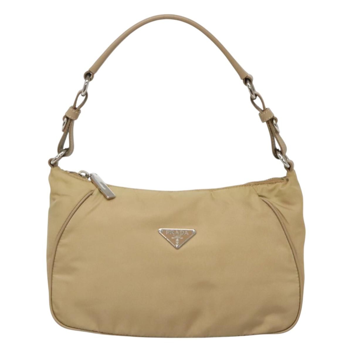 Prada Hobo Tessuto, BEIGE, NYLON, Shoulder bag