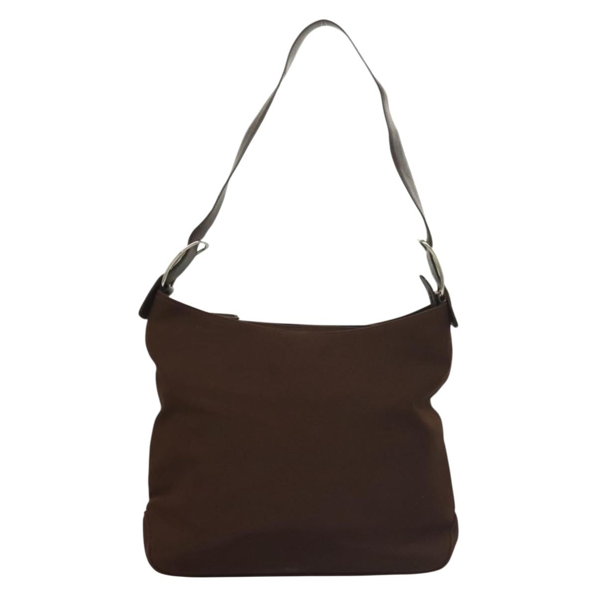 Salvatore Ferragamo Vala Shoulder Bag Canvas, BROWN, CANVAS, Shoulder bag