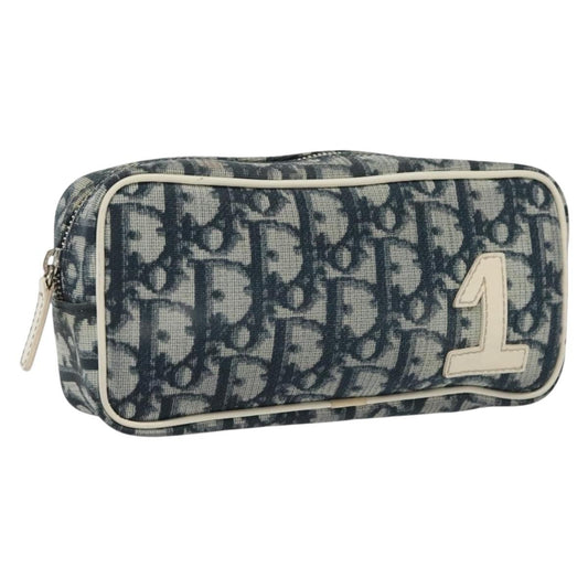 Christian Dior Vintage Trotter Pouch Diorissimo Canvas, NAVY, CANVAS, Clutche & pouche