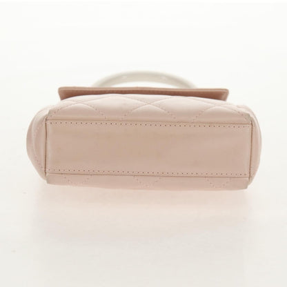 Chanel Vintage Top Handle Flap Bag Quilted Lambskin, PINK, LEATHER, Handbag