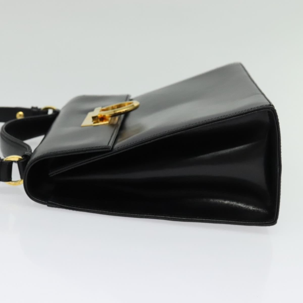 Salvatore Ferragamo Gancini Convertible Top Handle Bag Leather, BLACK, LEATHER, Handbag