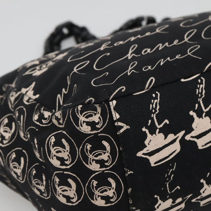 Chanel Resin Tote Printed Canvas, BLACK, CANVAS, Tote bag