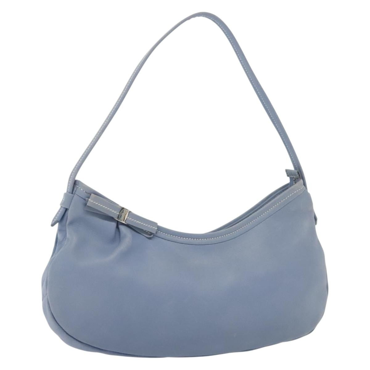 Salvatore Ferragamo Vala Shoulder Bag Leather, BLUE, LEATHER, Shoulder bag