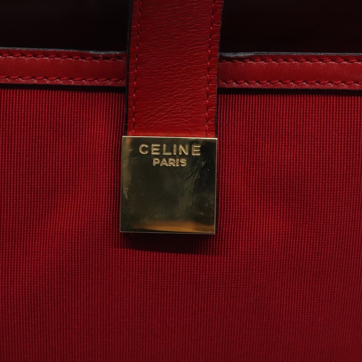Celine Handbag Canvas, RED, CANVAS, Handbag
