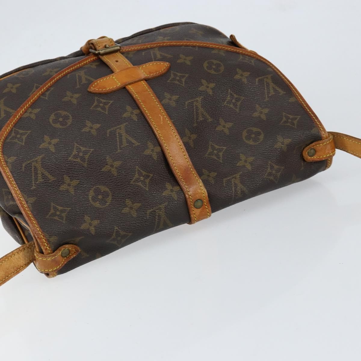Louis Vuitton Saumur Handbag Monogram Canvas, BROWN, CANVAS, Shoulder bag