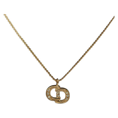 Christian Dior CD Pendant Necklace Gold-plated, GOLD, METAL, Necklace