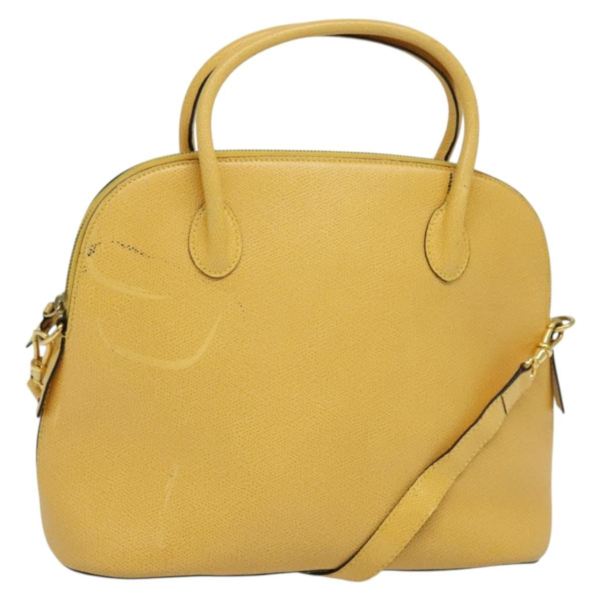 Celine Handbag Leather, YELLOW, LEATHER, Handbag