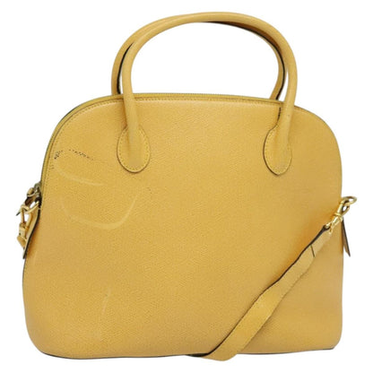 Celine Handbag Leather, YELLOW, LEATHER, Handbag