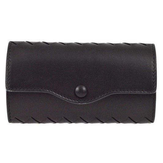 Bottega Veneta Knotted Keyring Leather, BLACK, LEATHER, Charms and Keychains