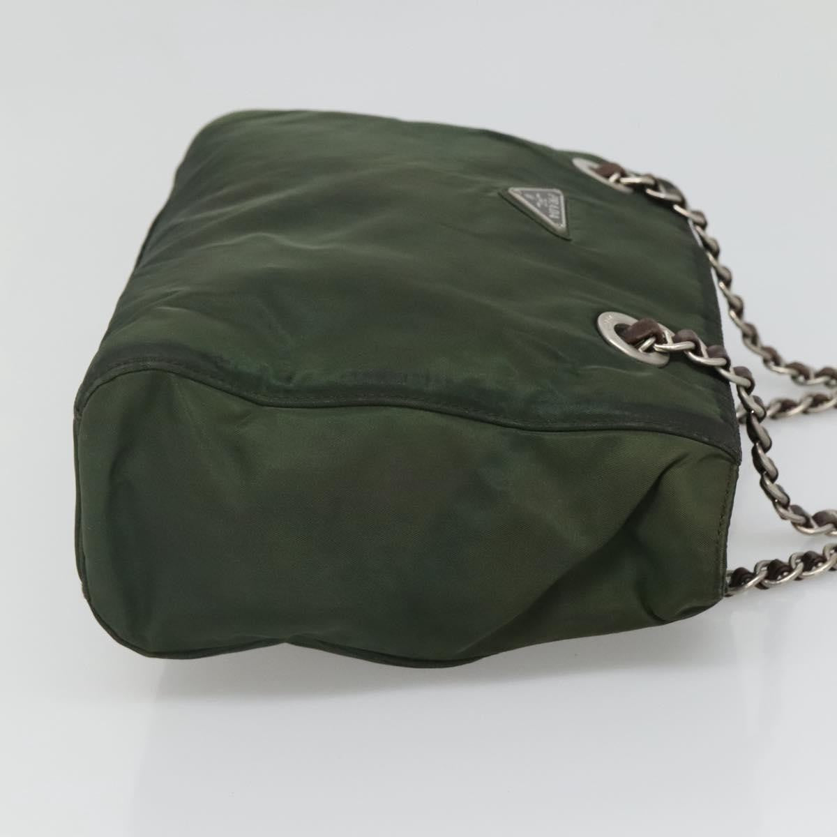 Prada Vintage Chain Tote Tessuto, GREEN, NYLON, Tote bag
