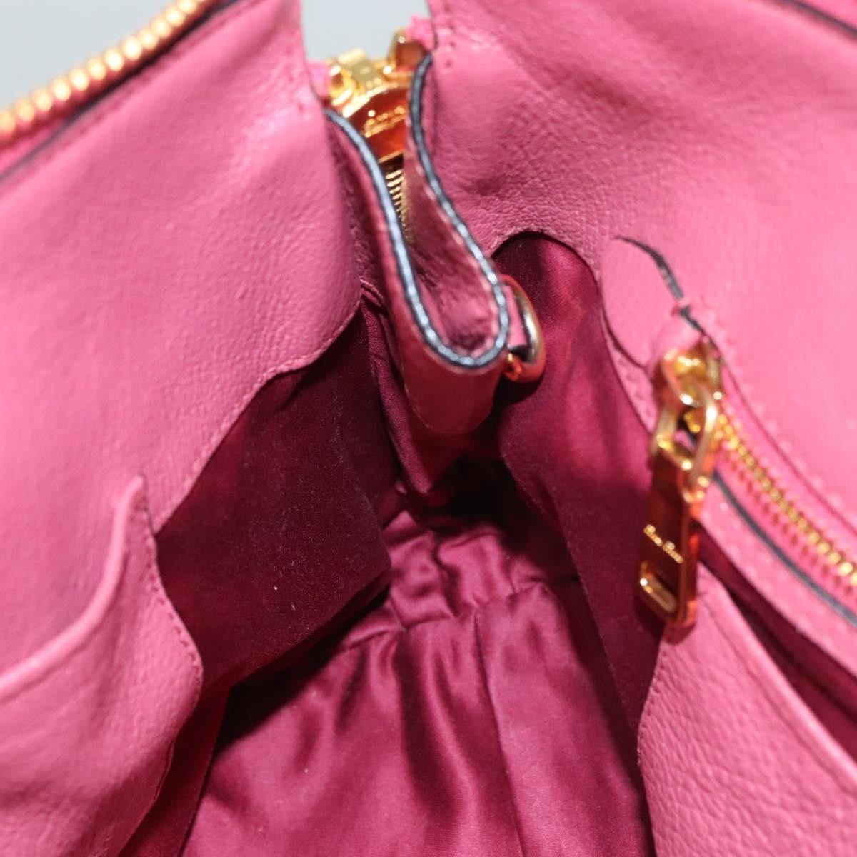 Miu Miu Convertible Madras Side Zip Satchel Grainy Leather, PINK, LEATHER, Handbag