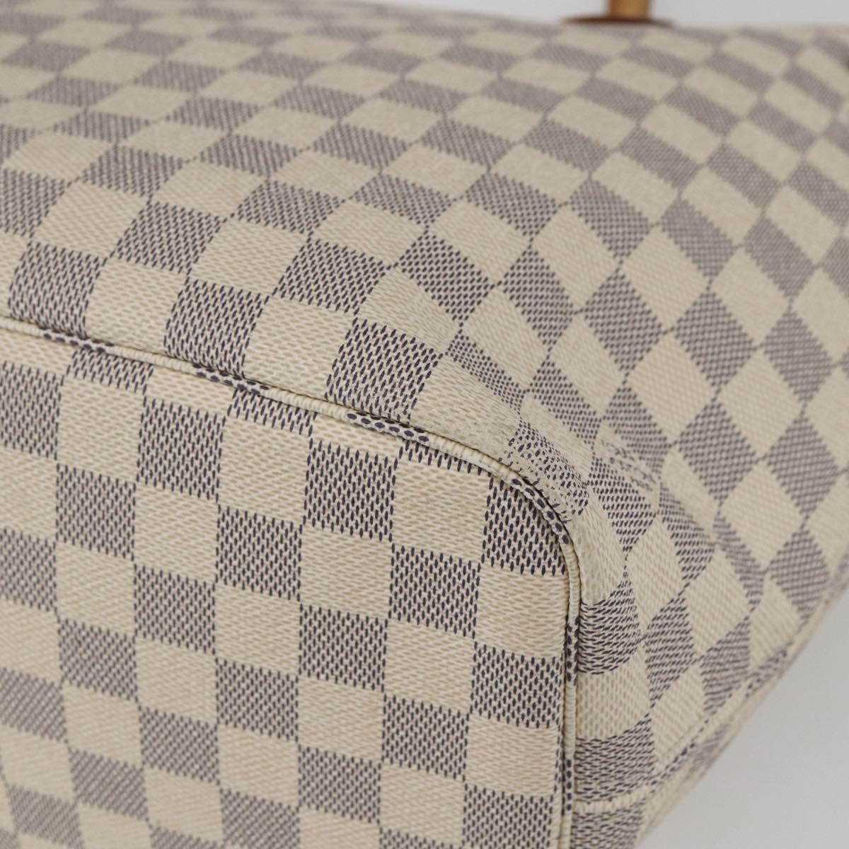 Louis Vuitton Neverfull Tote Damier azur, WHITE, CANVAS, Tote bag