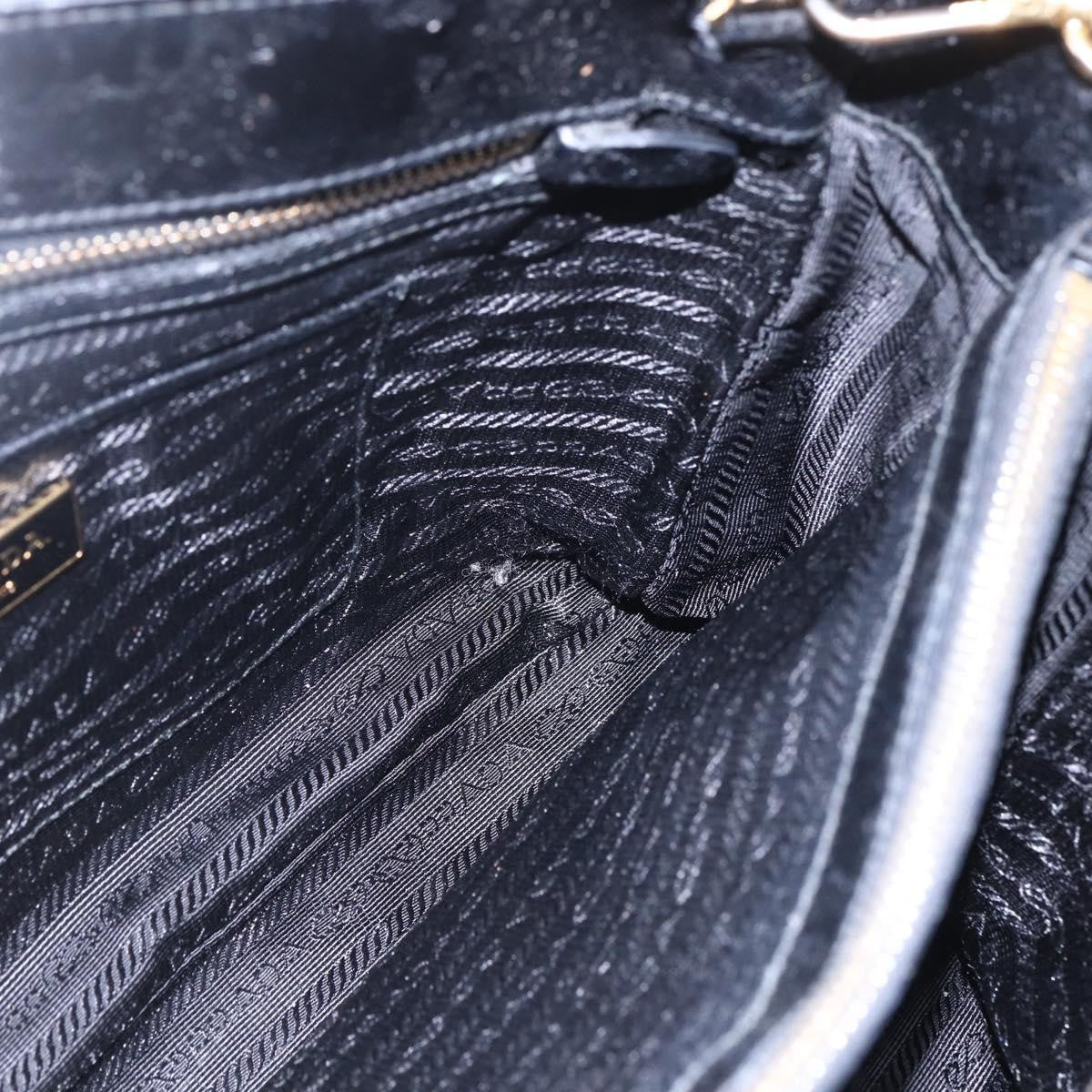 Prada Convertible Top Handle Tote Tessuto with Vernice Saffiano Leather, BLACK, NYLON, Handbag