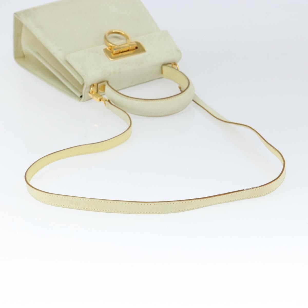 Salvatore Ferragamo Gancini Convertible Top Handle Bag Suede, BEIGE, SUEDE, Handbag