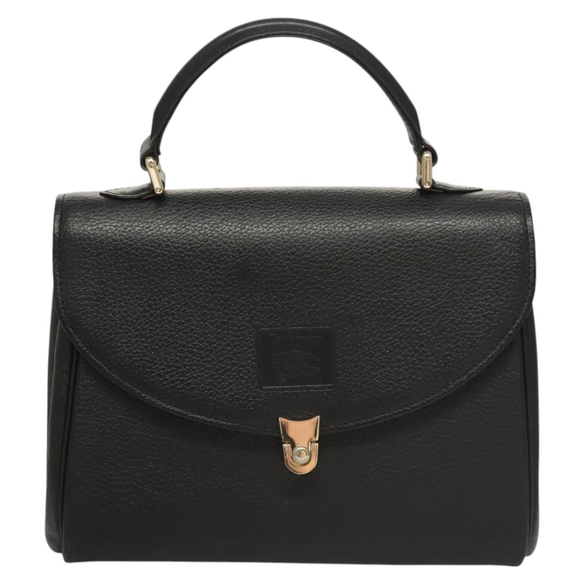 Burberry Vintage Handbag Leather, BLACK, LEATHER, Handbag