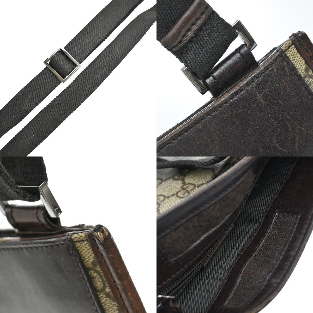 Gucci Front Pocket Messenger Canvas, BROWN, PVC, Shoulder bag