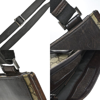 Gucci Front Pocket Messenger Canvas, BROWN, PVC, Shoulder bag