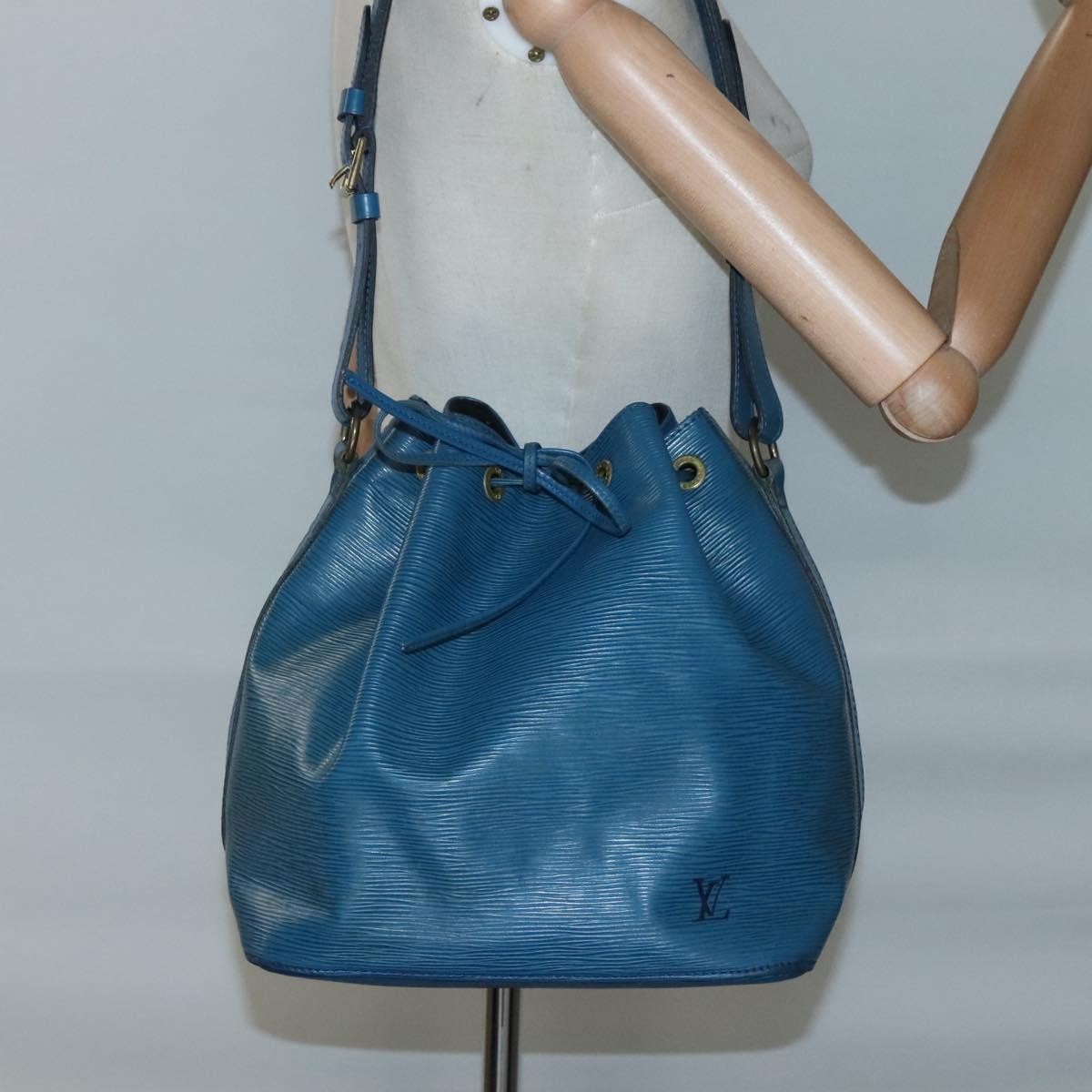 Louis Vuitton Petit Noe Handbag Epi Leather, BLUE, LEATHER, Handbag