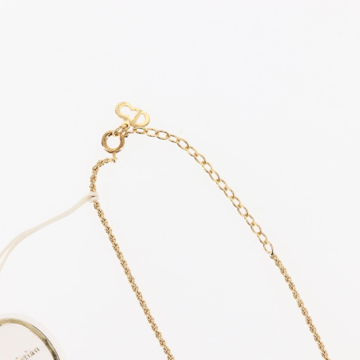 Christian Dior Vintage CD Heart Pendant Necklace Metal with Crystals, GOLD, METAL, Necklace