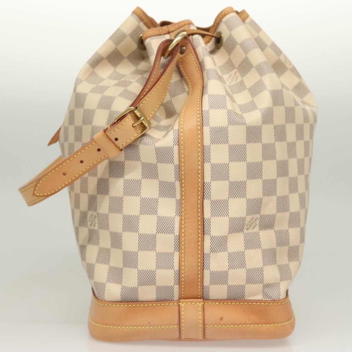 Louis Vuitton Noe Handbag Damier, WHITE, CANVAS, Shoulder bag