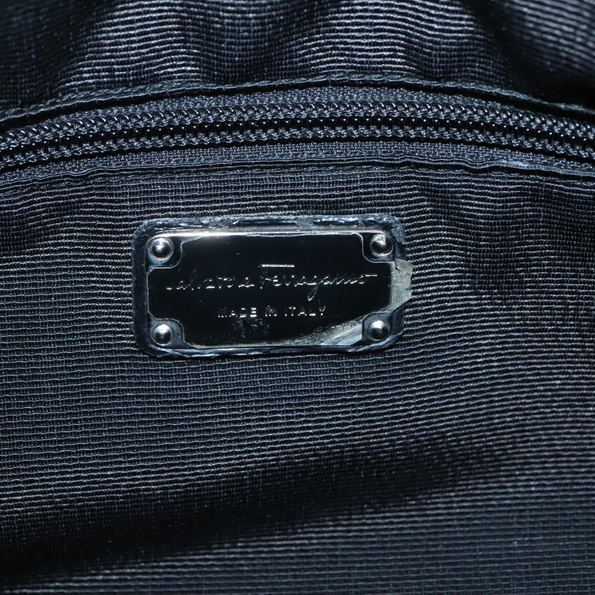 Salvatore Ferragamo Gancini Shoulder Bag Leather, BLACK, LEATHER, Shoulder bag