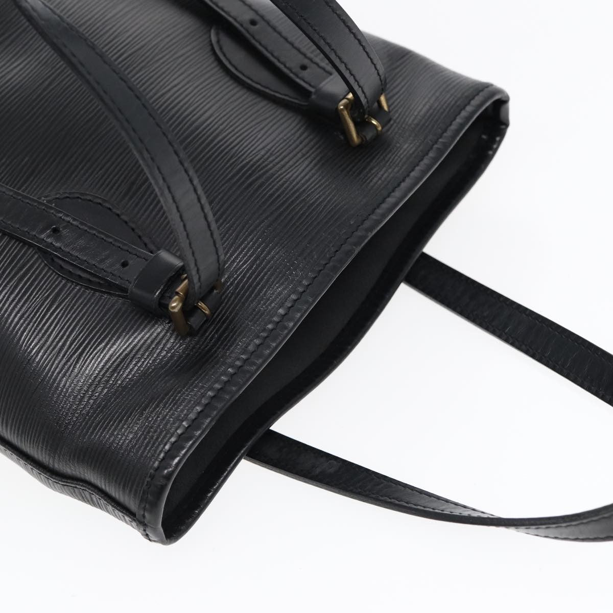 Louis Vuitton Petit Bucket Bag Epi Leather, BLACK, LEATHER, Tote bag