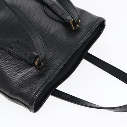 Louis Vuitton Petit Bucket Bag Epi Leather, BLACK, LEATHER, Tote bag