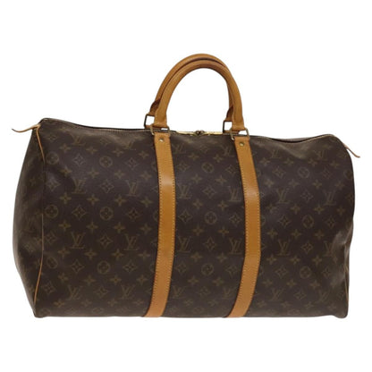 Louis Vuitton Keepall Bag Monogram Canvas, BROWN, CANVAS, Travel bag