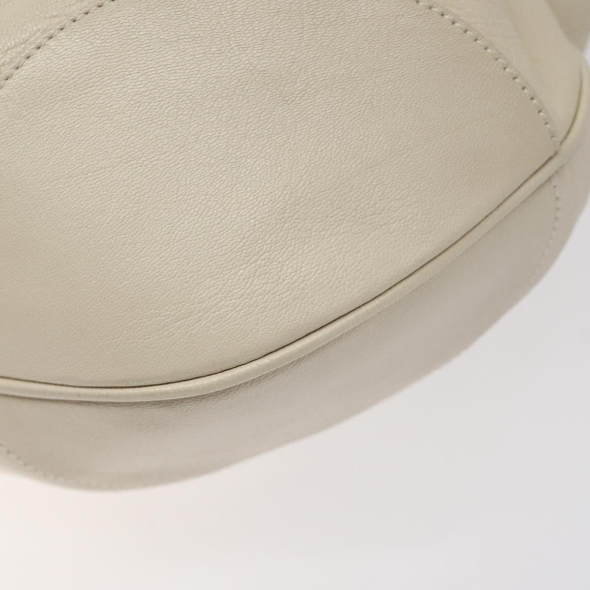 Salvatore Ferragamo Gancini Shoulder Bag Leather, WHITE, LEATHER, Shoulder bag