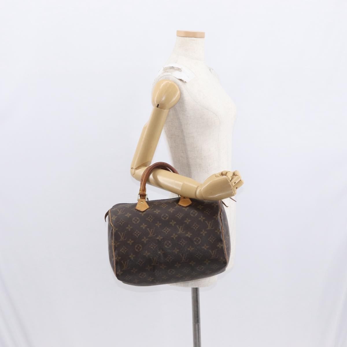 Louis Vuitton Speedy Handbag Monogram Canvas, BROWN, CANVAS, Travel bag