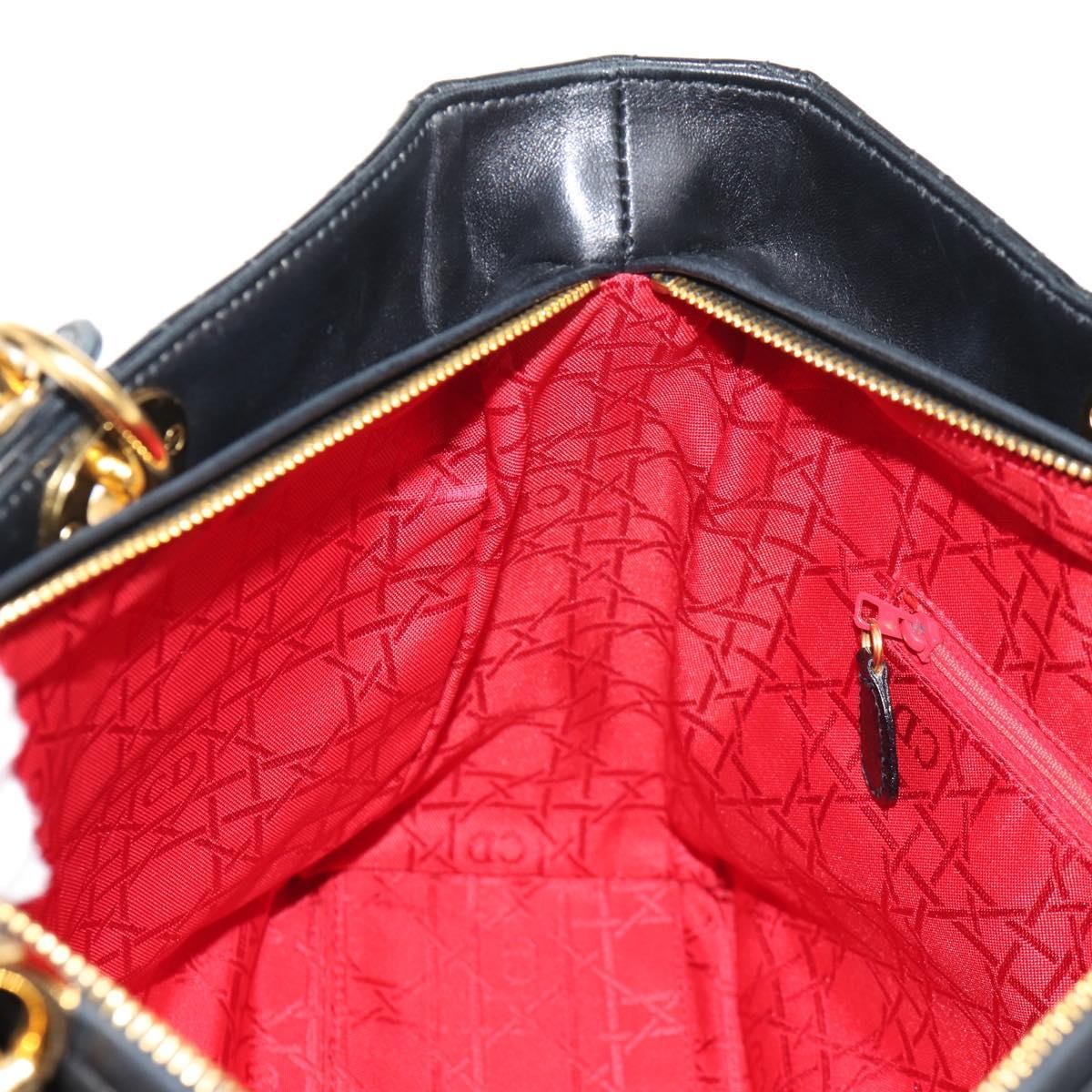 Christian Dior Vintage Lady Dior Bag Cannage Quilt Lambskin, BLACK, LEATHER, Handbag