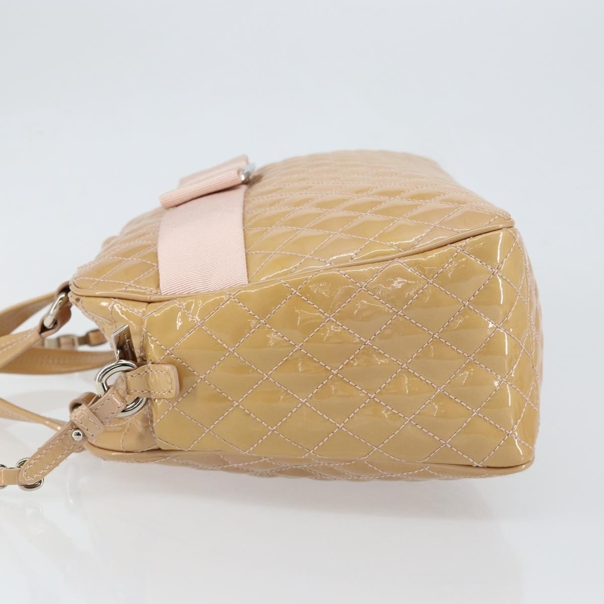 Salvatore Ferragamo Vala Handbag Patent leather, BEIGE, PATENT_LEATHER, Handbag