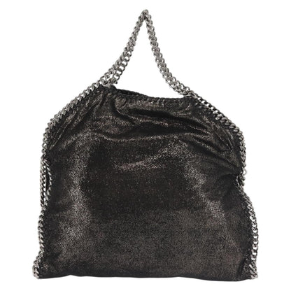 Stella McCartney Falabella Fold Over Bag Faux Suede, BLACK, SYNTHETIC, Crossbody bag
