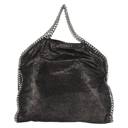 Stella McCartney Falabella Fold Over Bag Faux Suede, BLACK, SYNTHETIC, Crossbody bag